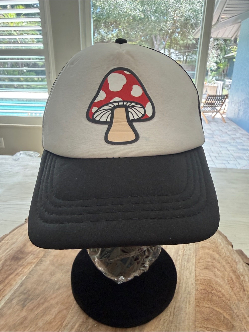Black & White Mushroom Trucker Hat
